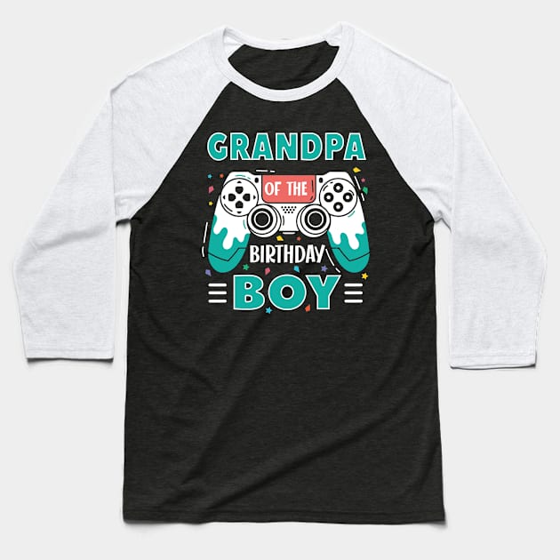 grandpa Of The Birthday Boy Video Game B-day Gift For Boys Kids Baseball T-Shirt by tearbytea